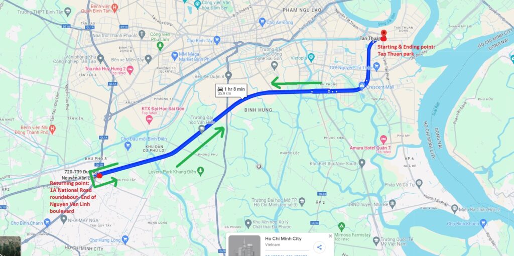 best cycling route ho chi minh city saigon